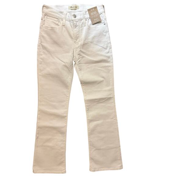 NWT Madewell Kick Out Crop Jeans In Pure White Size 26 - Picture 4 of 9
